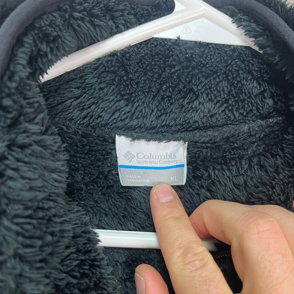 Columbia Men's Black Jacket XL Full Zip Fleece Faux Fur Casual Athletic Wear EUC - Picture 5 of 11